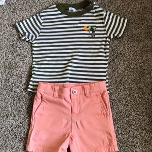 Zara top 2-3 years and Janie and Jack shorts 2t